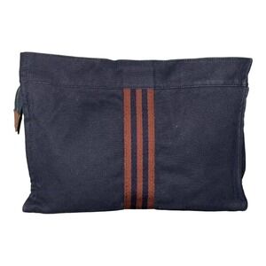HERMES Fourre Tout Clutch Bag Blue Cotton.